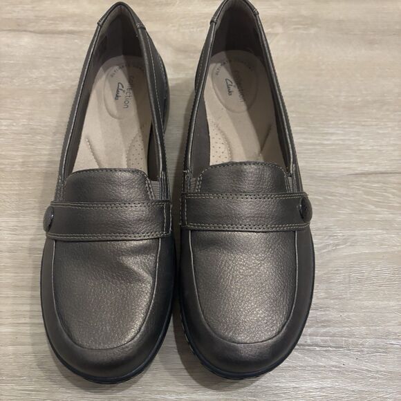 Clarks Womens Cora Daisy Loafer Size 9.5 M Brown Leather Slip On Flat Never Worn - Picture 5 of 13